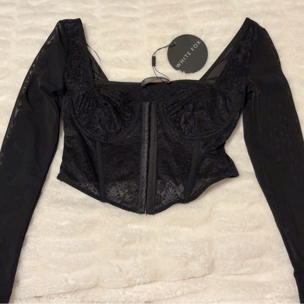 Black Lace Long Sleeve Top